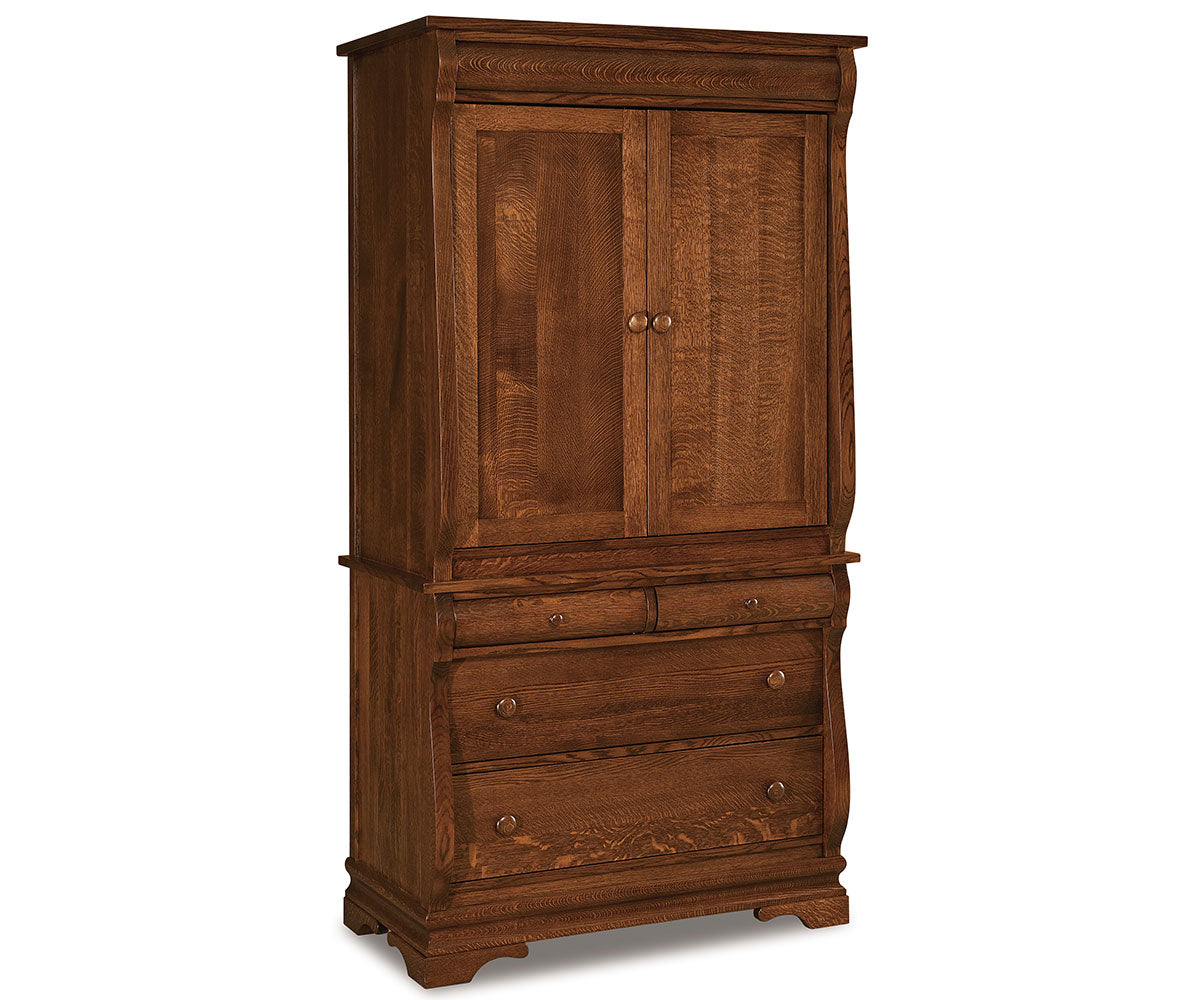 Chippewa Sleigh Armoire 2 pc.; 4 drawer, 2 door – 41¼"W