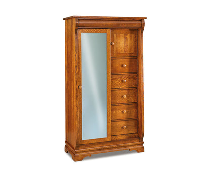 Chippewa Sleigh Chifferobe; 4 drawer, 3 door – 42"W