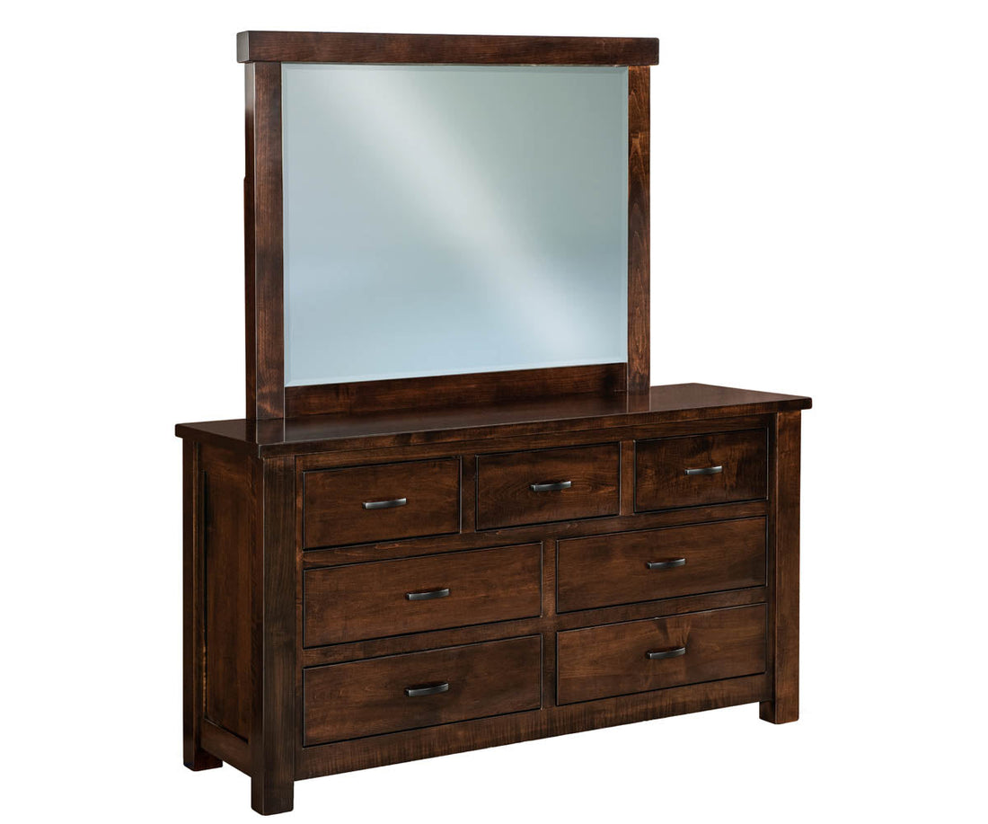 Cottage 7 Drawer Dresser with Beveled Mirror – 61"W