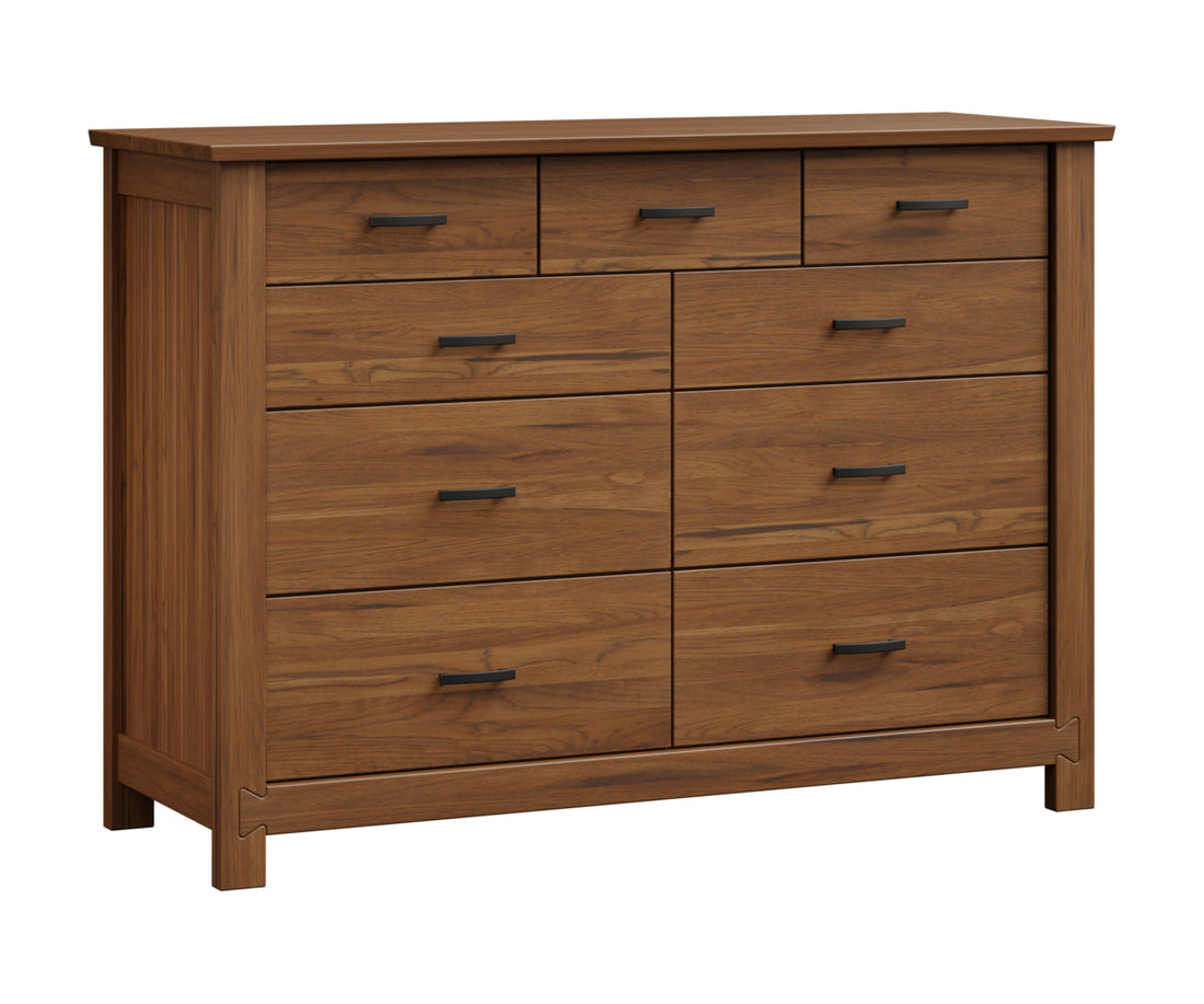 Dovetail 9 Drawer Dresser with Beveled Mirror – 61"W