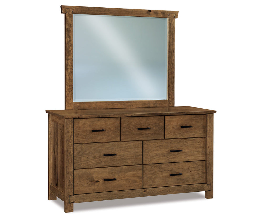 Dovetail 7 Drawer Dresser with Beveled Mirror – 61"W
