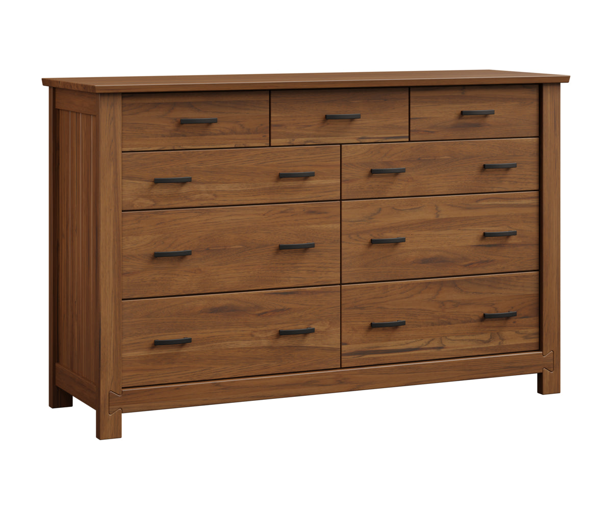 Dovetail 9 Drawer Dresser with Beveled Mirror – 68"W