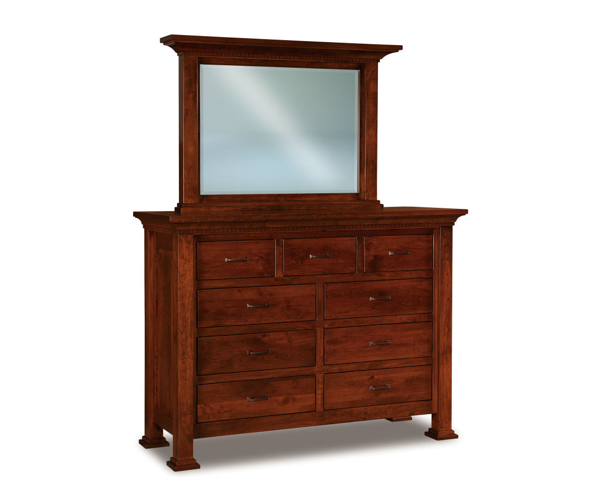 Empire 9 Drawer Dresser with Beveled Mirror – 71"W