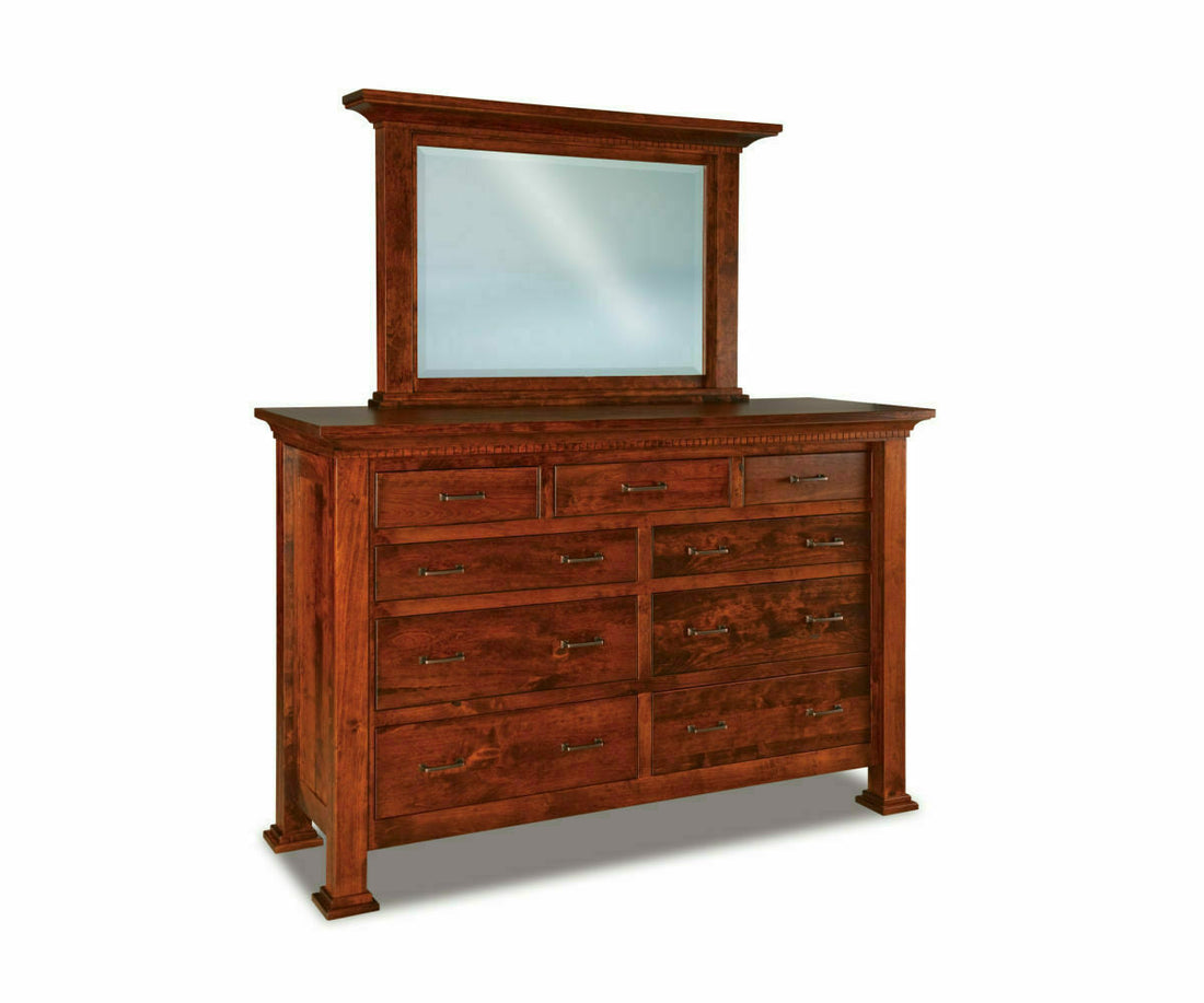 Empire 9 Drawer Dresser with Beveled Mirror – 71"W