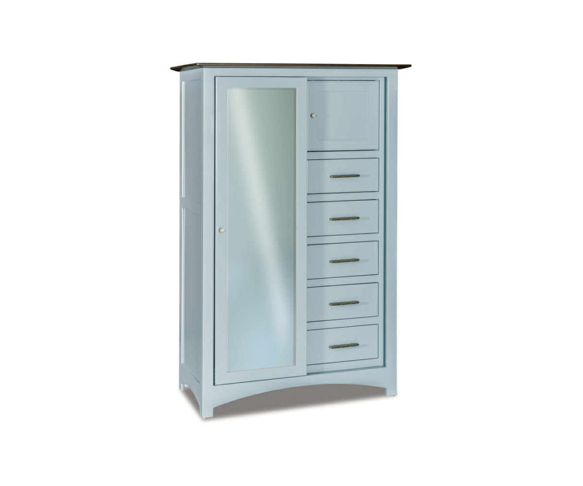 Finland Sliding Door Chifferobe; 5 dw, 2 dr   Quick Ship – 45"W