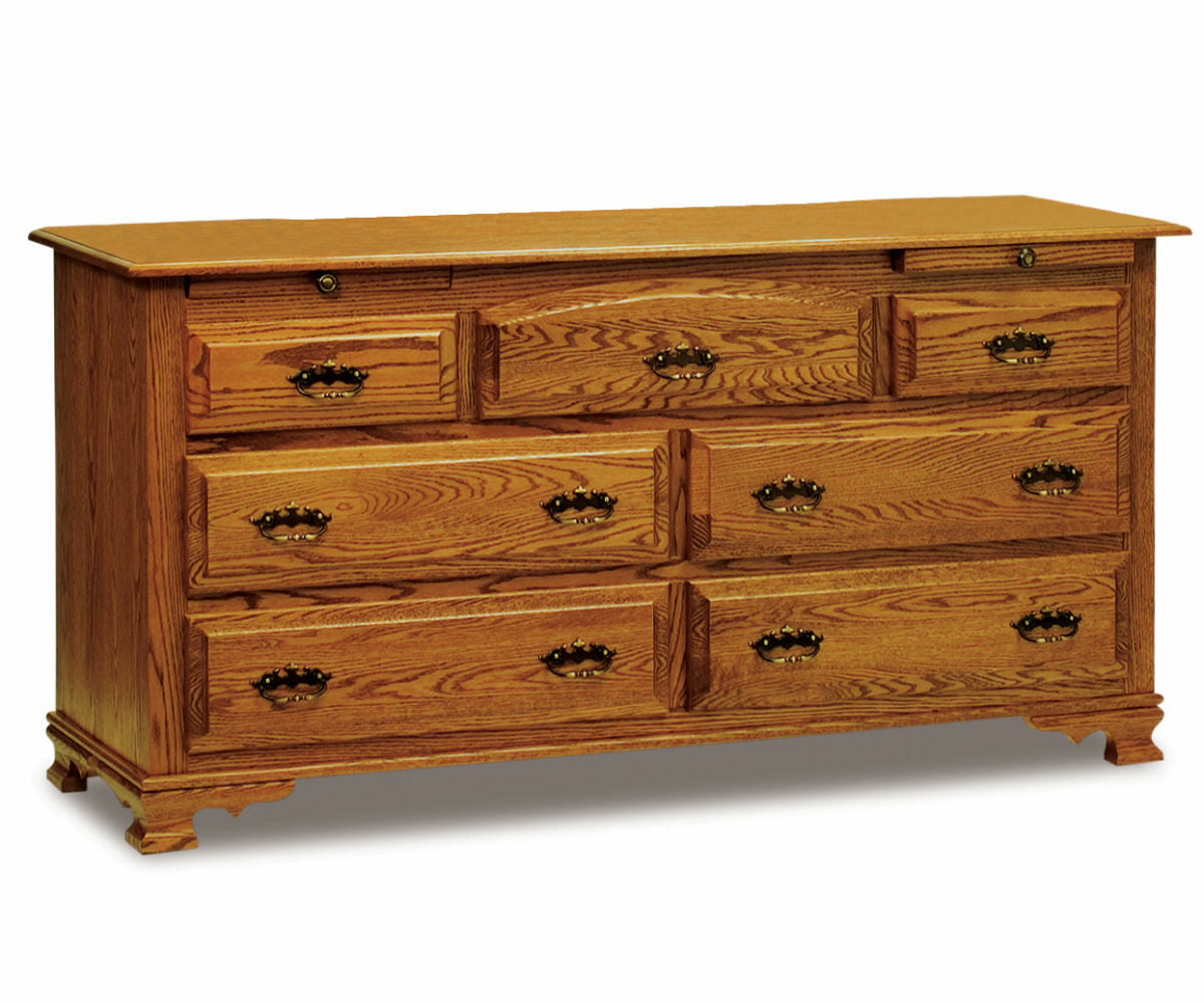 Heritage 7 Drawer Dresser w/arch drawer, 2 jewelry dw – 66"W