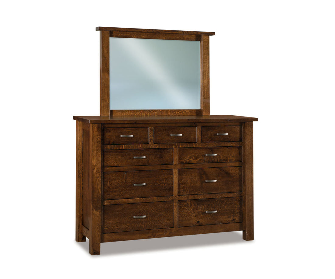 Heidi 9 Drawer Dresser with Beveled Mirror – 62"W