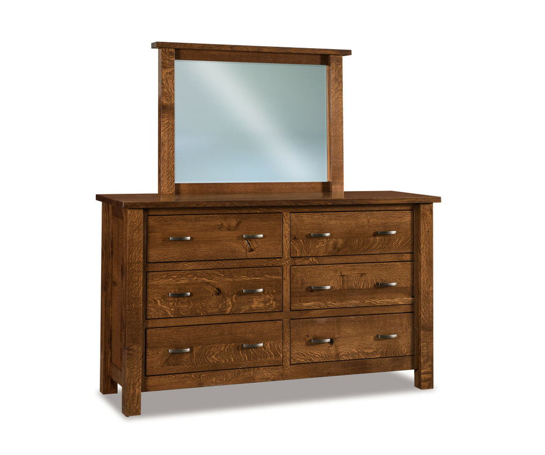 Heidi 6 Drawer Dresser with Beveled Mirror – 69"W