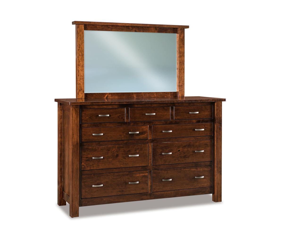 Heidi 9 Drawer Dresser w/jewelry drawers with Beveled Mirror – 69"W