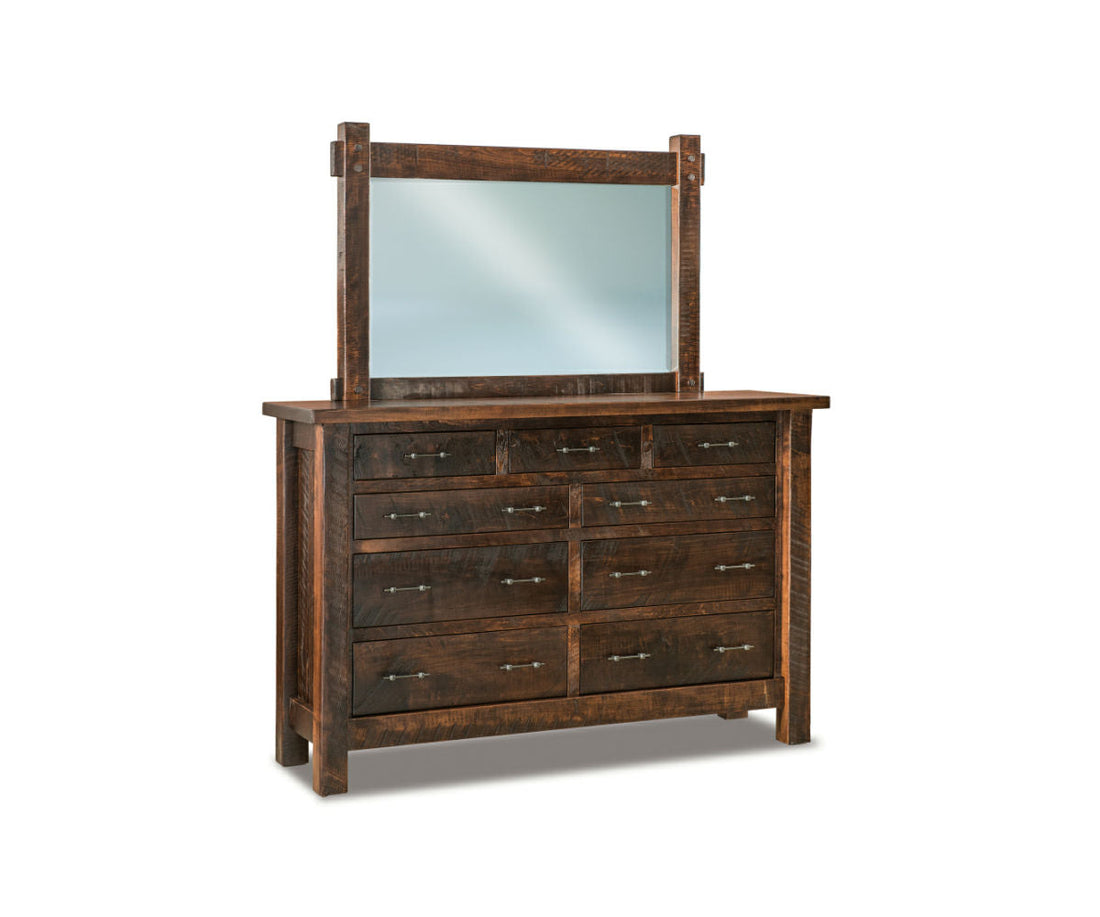 Houston 9 Drawer Dresser with Beveled Mirror – 71"W