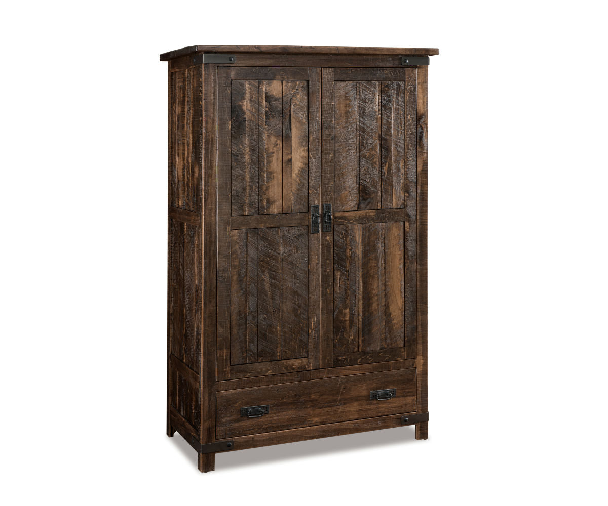 Ironwood Wardrobe Armoire; 1 drawer, 2 door – 44"W