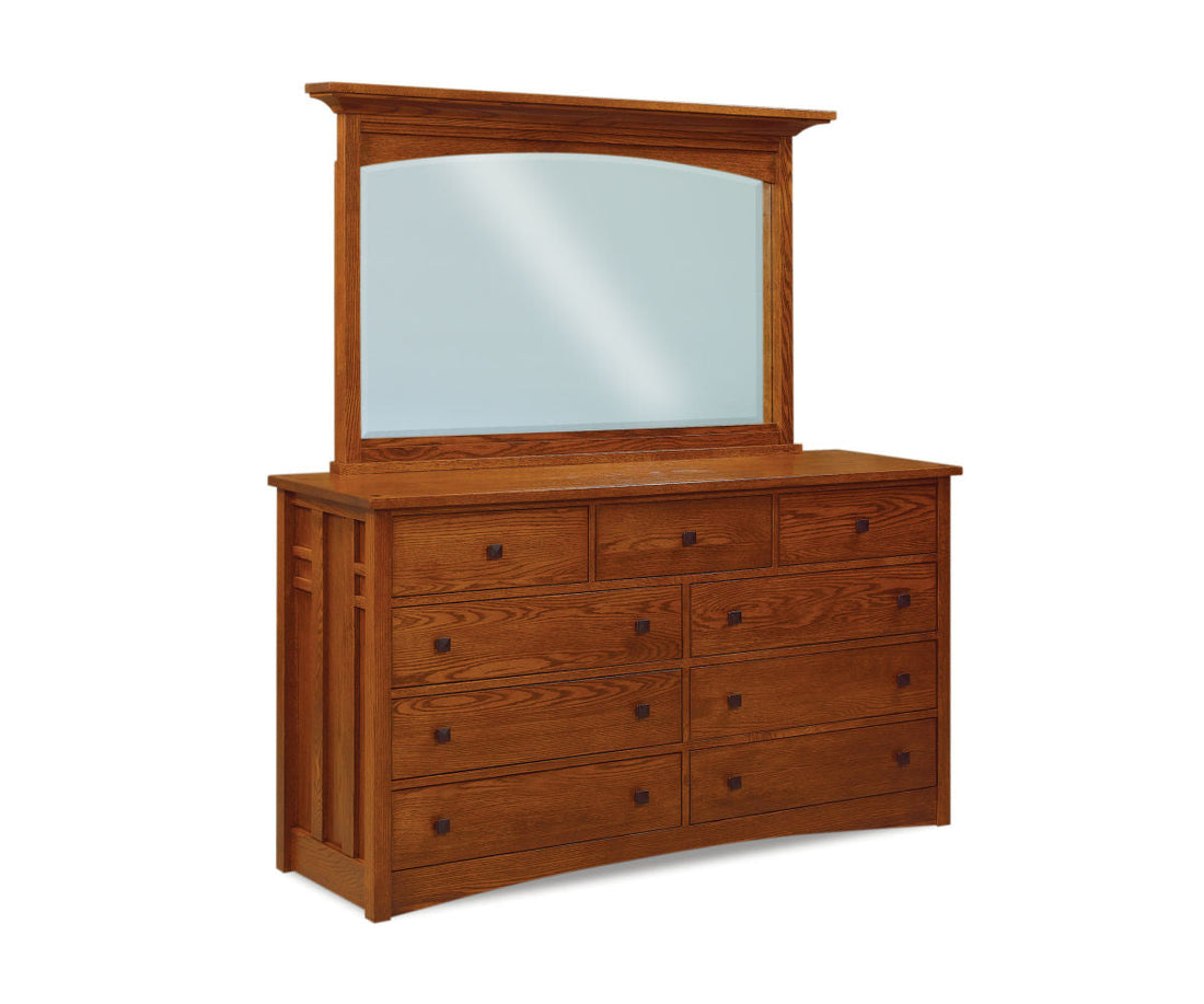 Kascade 9 Drawer Dresser with Beveled Mirror – 71"W