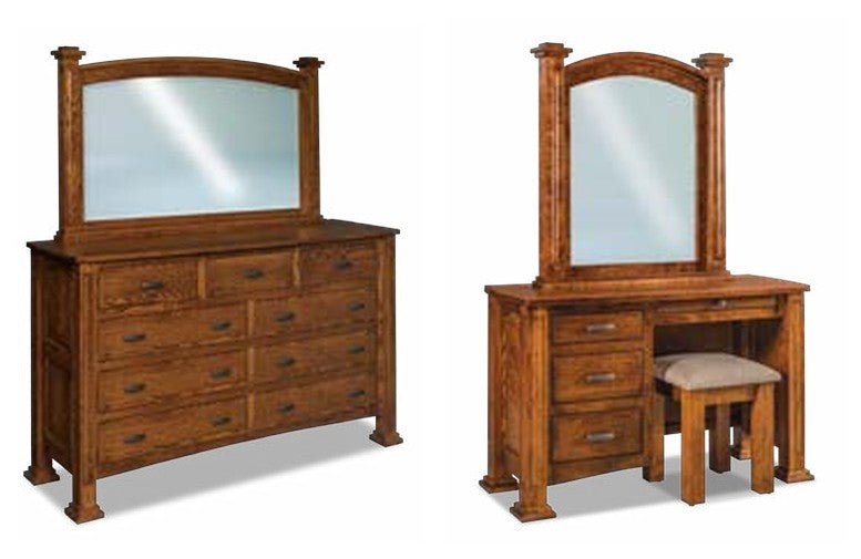 Lexington 4 Drawer Vanity Dresser with Beveled Mirror – 49"W