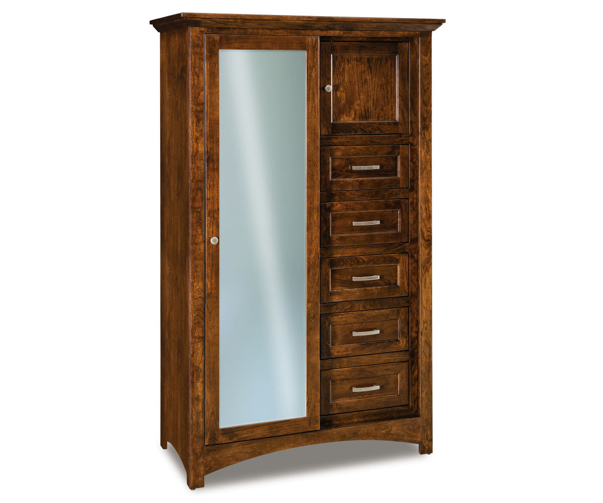 Lincoln Sliding Door Chifferobe; 5 drawer, 2 door – 44½"W