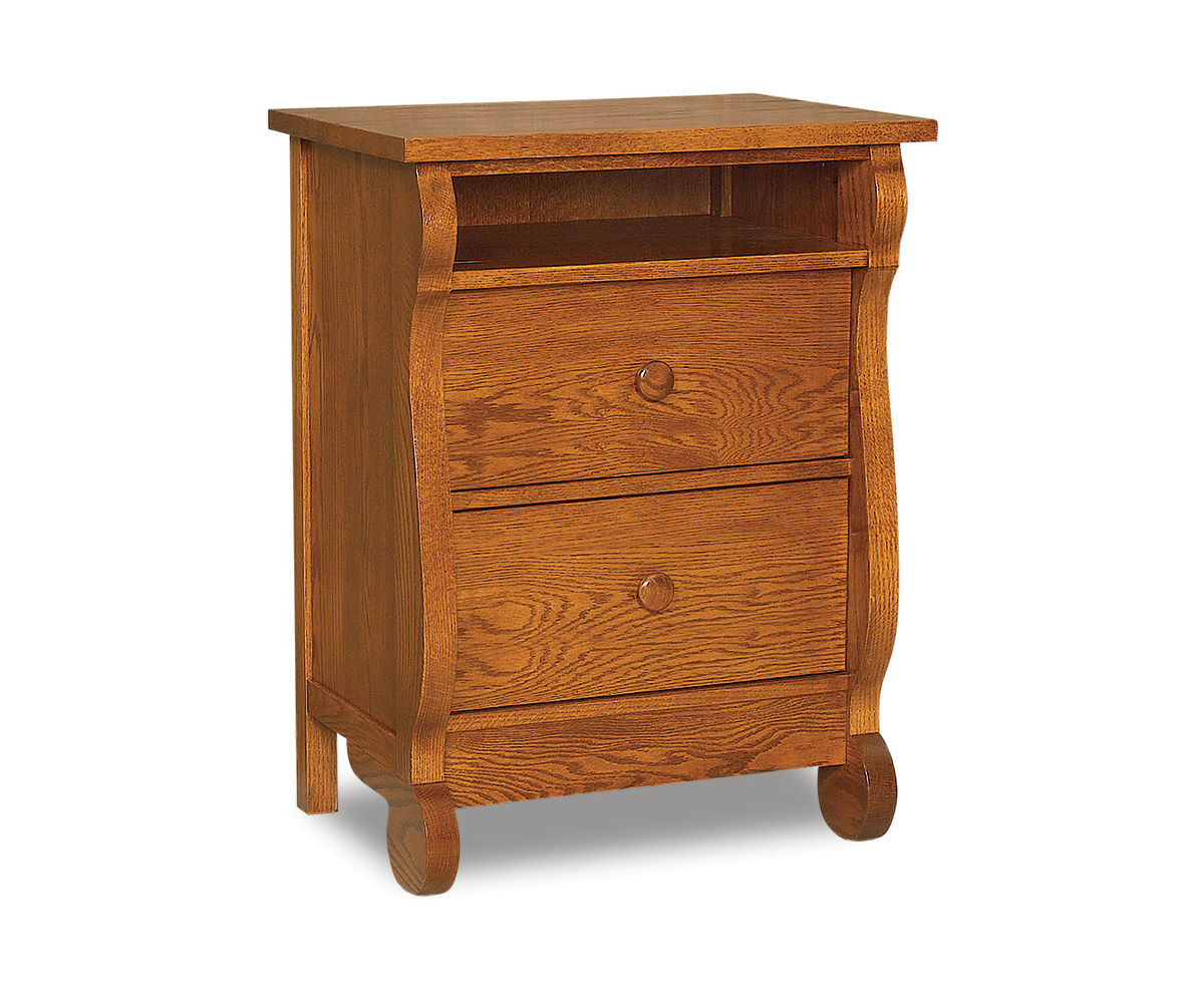 Old Classic Sleigh 3 Drawer Nightstand with opening – 25¼"W