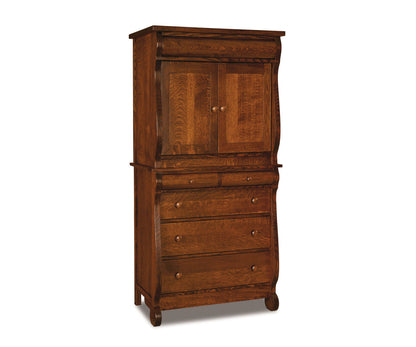 Old Classic Sleigh Armoire 2 pc.; 4 drawers, 2 doors – 41¼"W