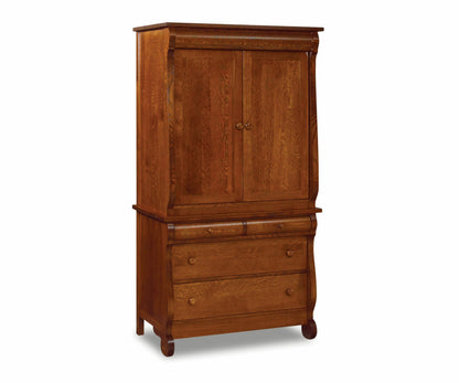 Old Classic Sleigh Armoire 2 pc.; 4 drawers, 2 doors – 41¼"W