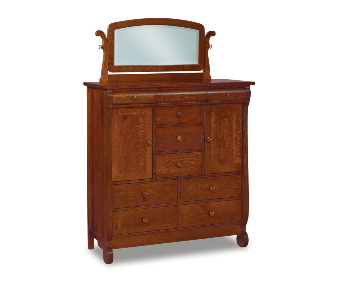 Old Classic Sleigh His & Hers Chest; 10 drawer, 2 door – 49"W