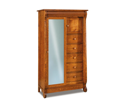 Old Classic Sleigh Chifferobe; 4 drawer, 3 door – 48"W