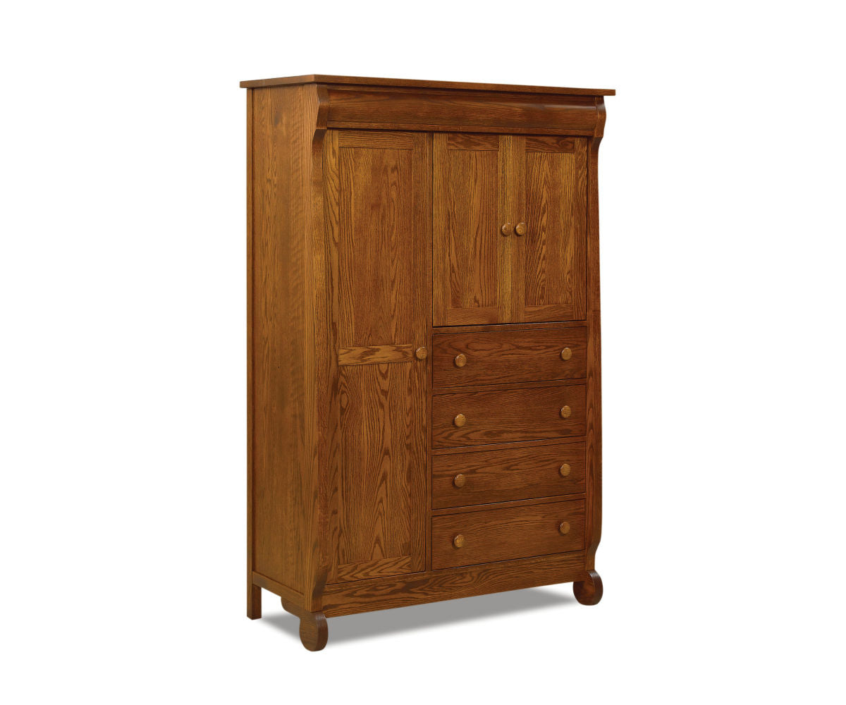 Old Classic Sleigh Chifferobe; 4 drawer, 3 door – 48"W