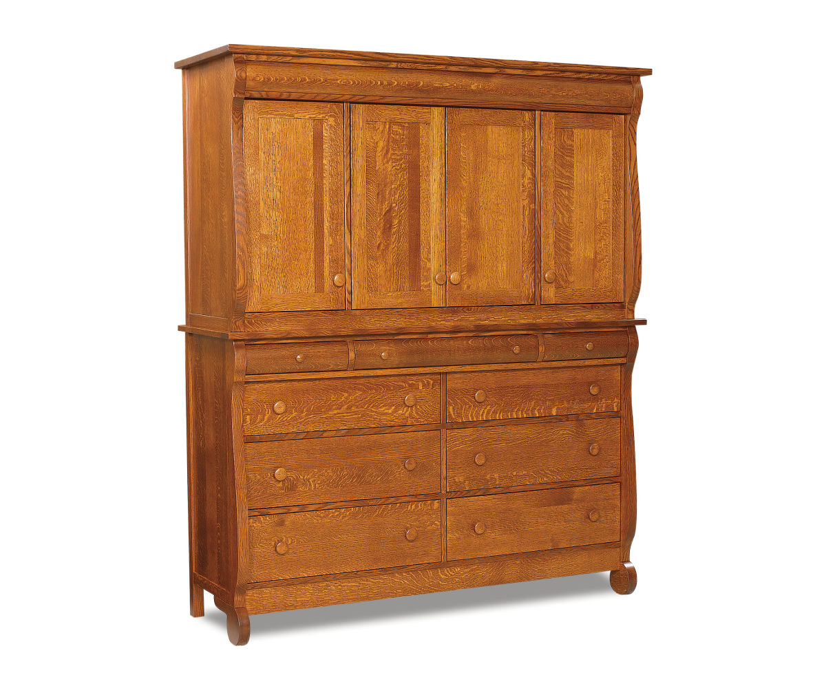 Old Classic Sleigh 2 pc. Mule Chest; 9 drawers, 4 doors – 65"W