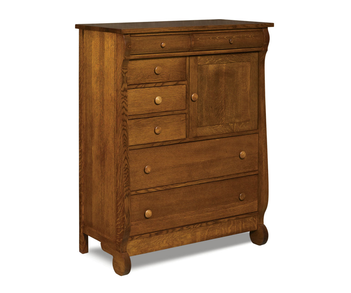 Old Classic Sleigh Gentleman's Chest; 7 drawer, 1 door – 41¼"W