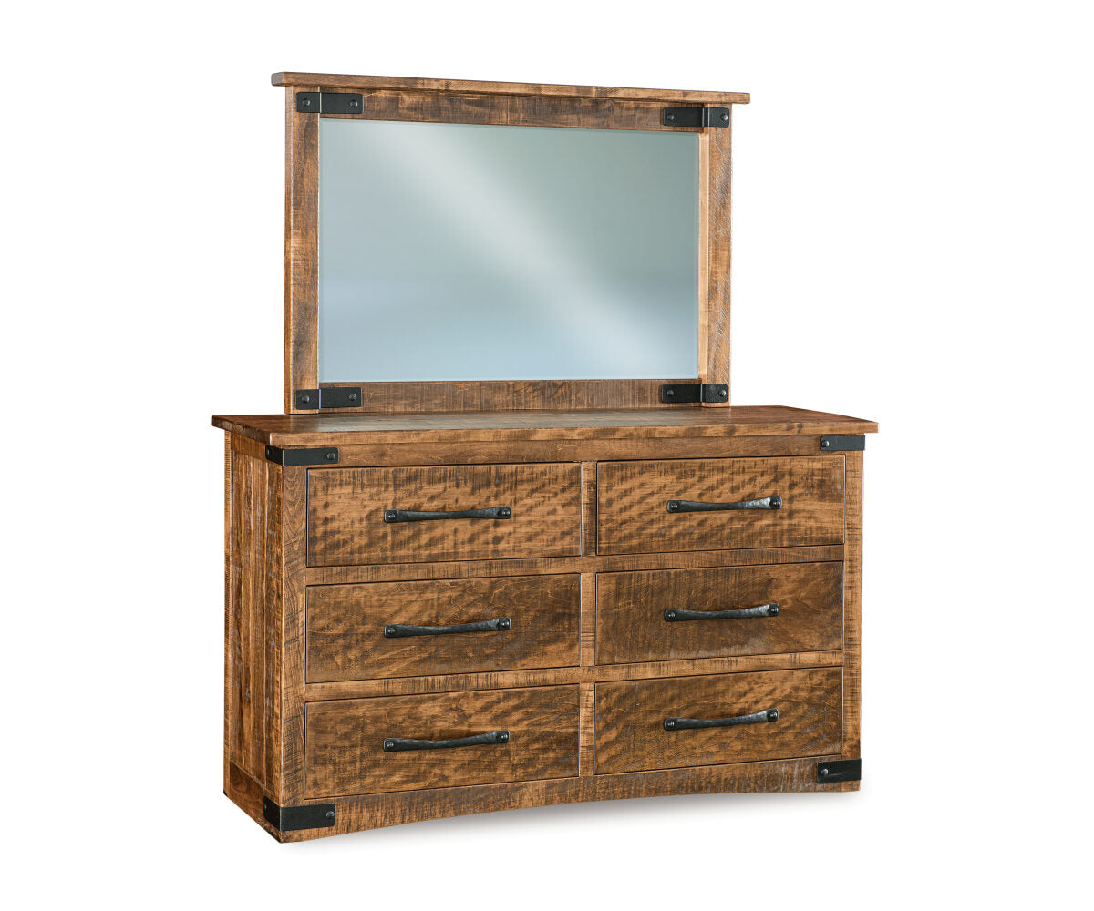 Orewood 9 Drawer Dresser with Beveled Mirror – 66"W