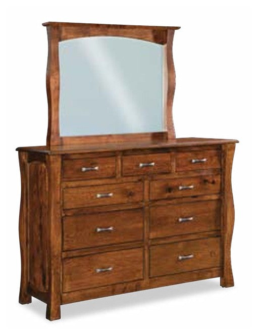 Reno 9 Drawer Dresser with Beveled Mirror – 61"W