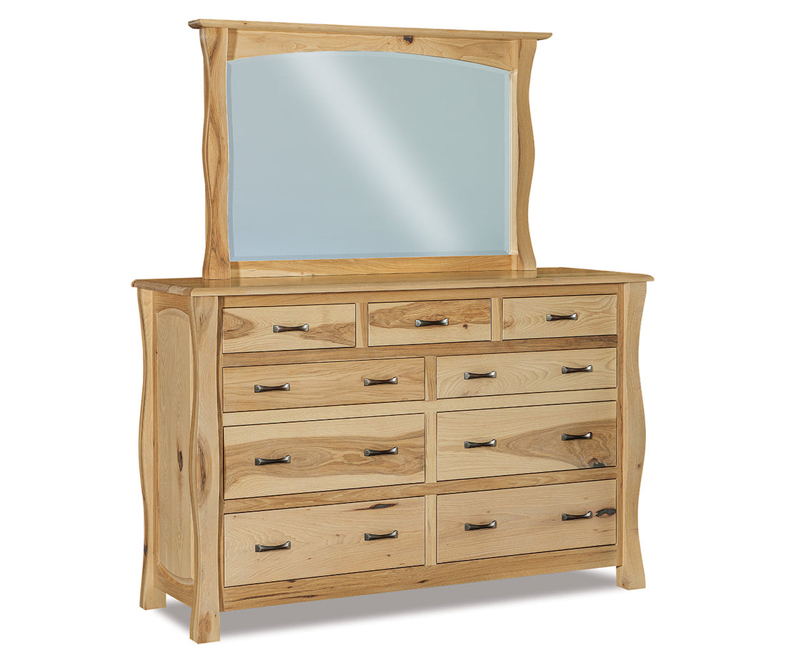 Reno 9 Drawer Dresser with Beveled Mirror – 68"W