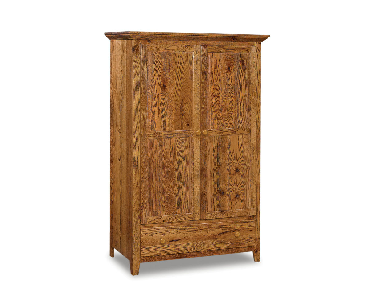 Shaker Wardrobe Armoire; 1 drawer, 2 door – 45"W