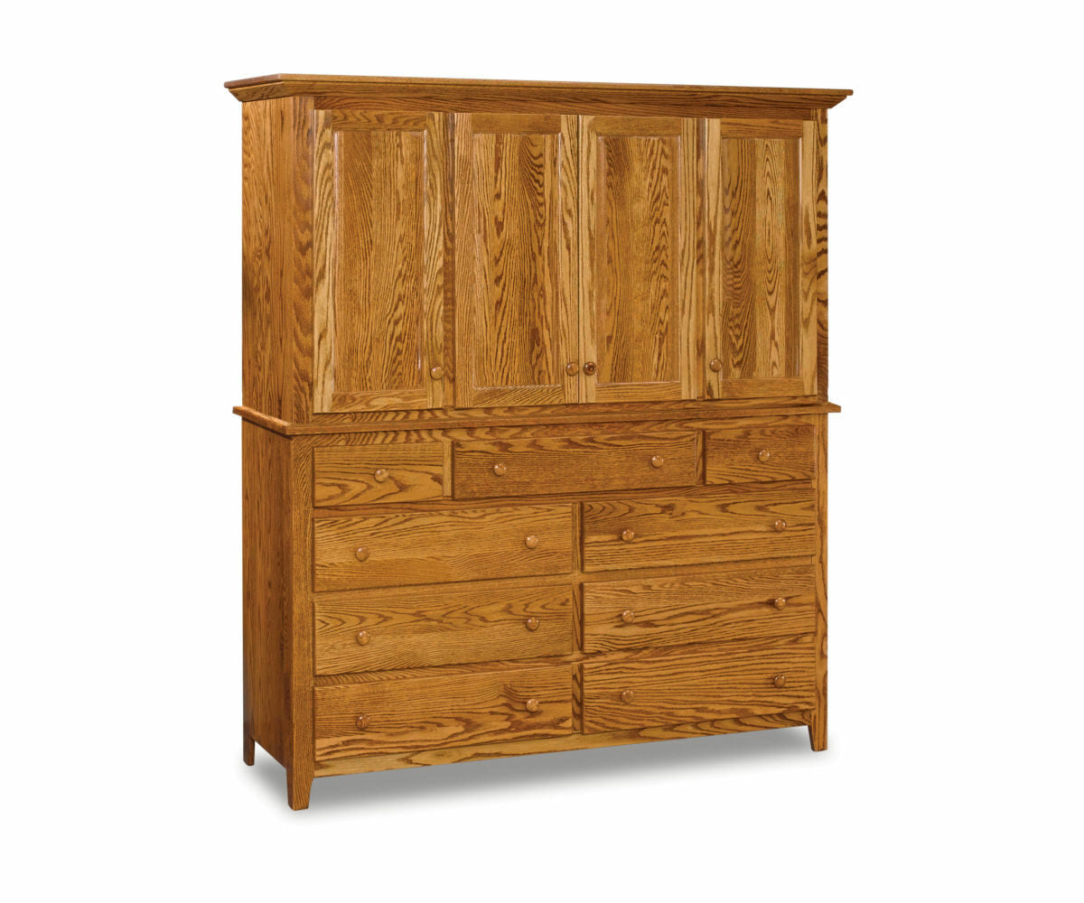 Shaker 2 pc. Mule Chest; 9 drawers, 4 doors – 67"W
