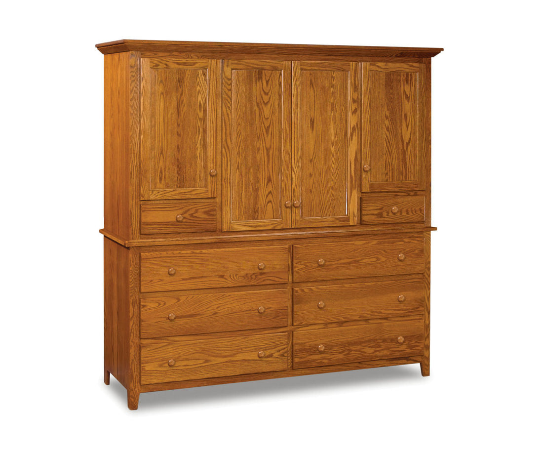 Shaker 2 pc. Mule Chest; 8 drawers, 4 doors – 75"W