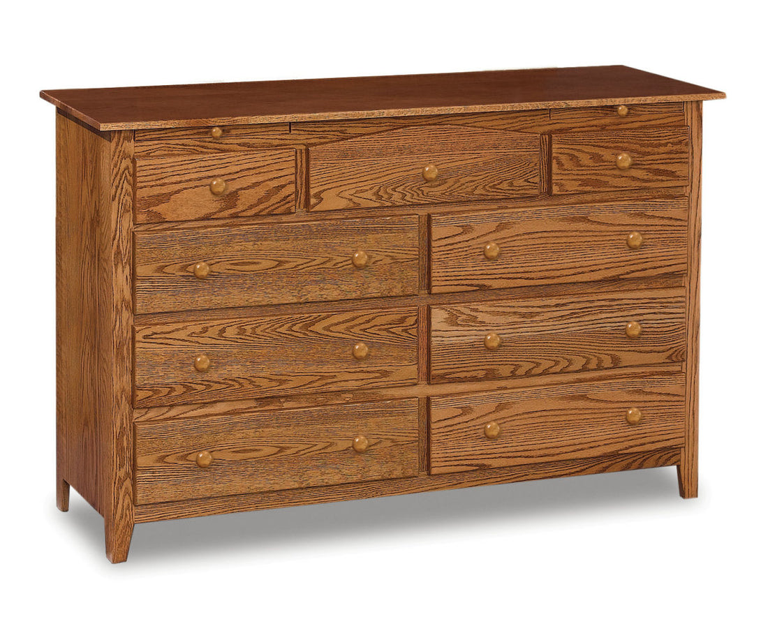 Shaker 9 Drawer Dresser w/ jewelry drawers – 66"W