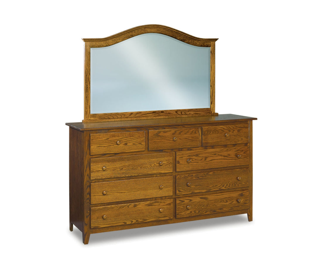 Shaker 9 Drawer Dresser with Beveled Mirror – 72"W