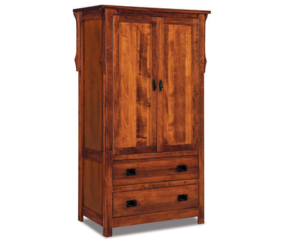 Stick Mission Armoire; 2 drawer, 2 door – 41"W