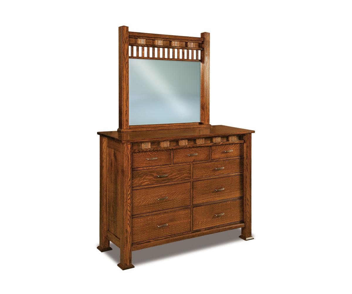Sequoyah 10 Drawer Dresser with Beveled Mirror – 67¾"W