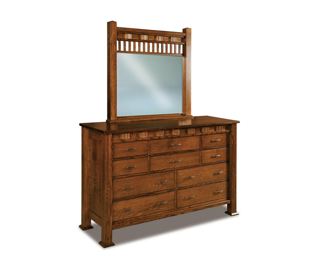 Sequoyah 10 Drawer Dresser with Beveled Mirror – 67¾"W