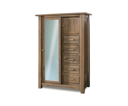 Timbra Sliding Door Chifferobe; 5 drawer, 2 door – 49"W