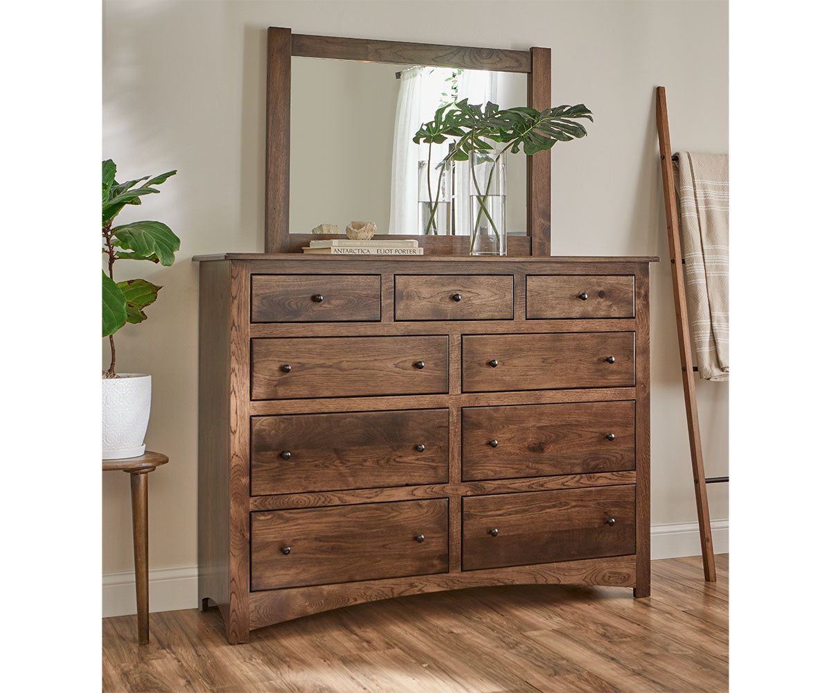 Troy 9 Drawer Dresser with Beveled Mirror – 58"W