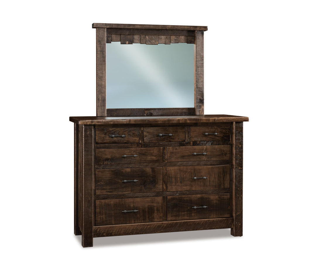 Vandella 9 Drawer Dresser with Beveled Mirror – 64"W