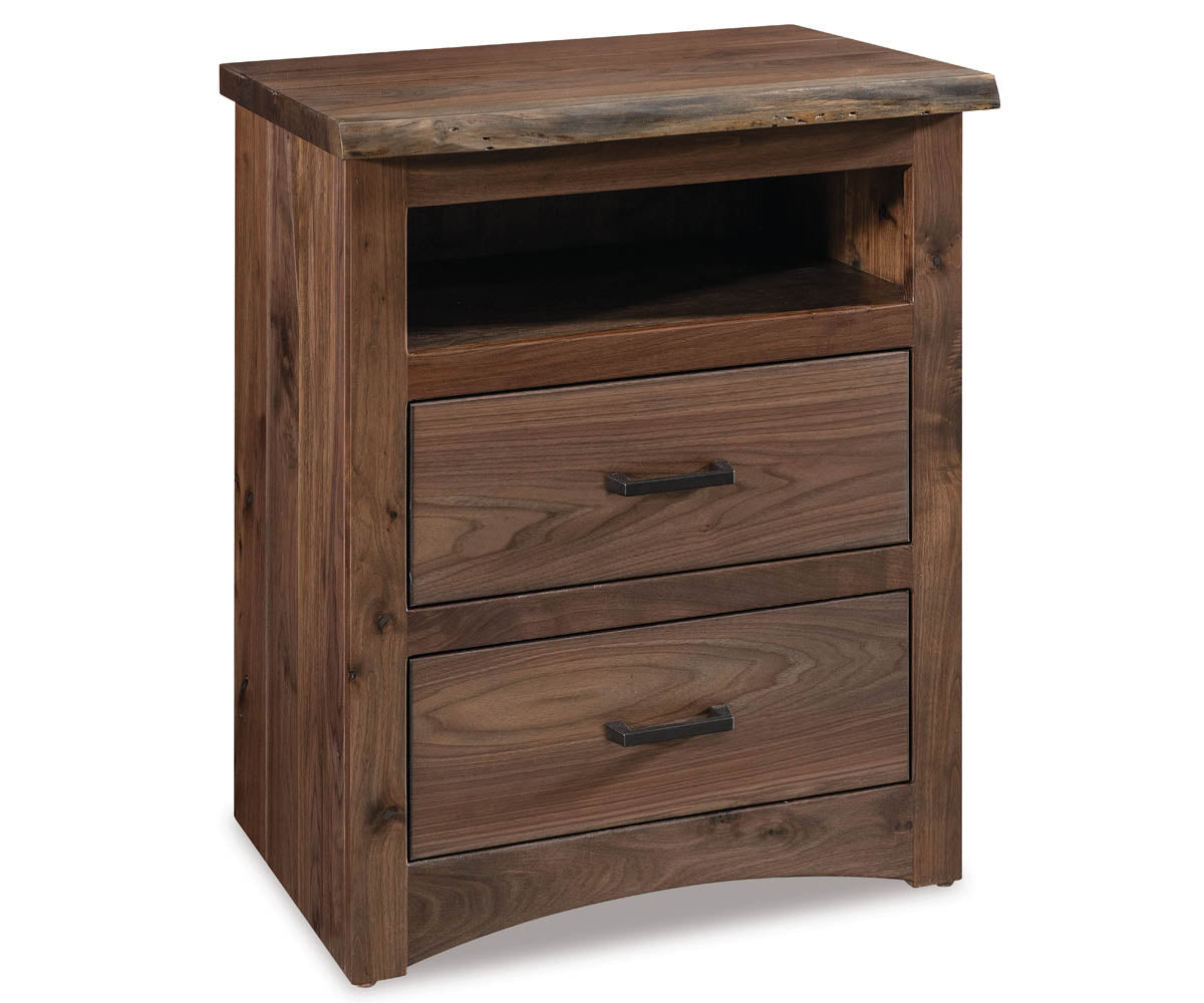 Live Wood 2 Drawer Nightstand w/opening – 25"W