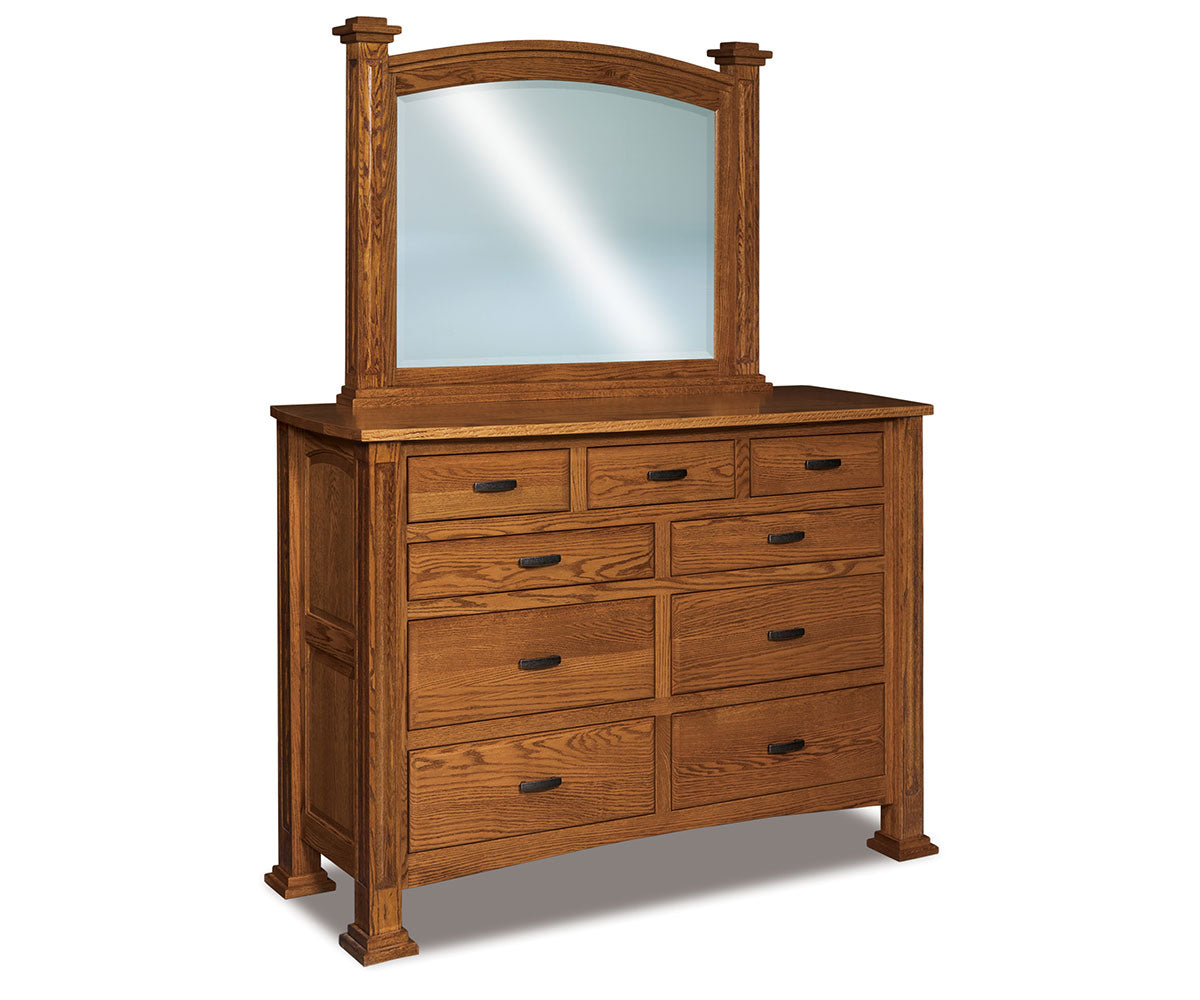 Lexington 9 Drawer Dresser with Beveled Mirror – 70"W