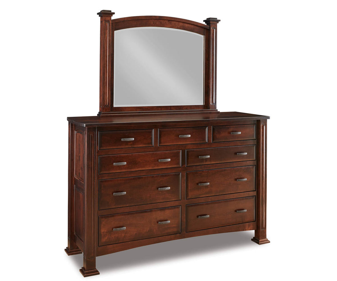 Lexington 9 Drawer Dresser with Beveled Mirror – 70"W