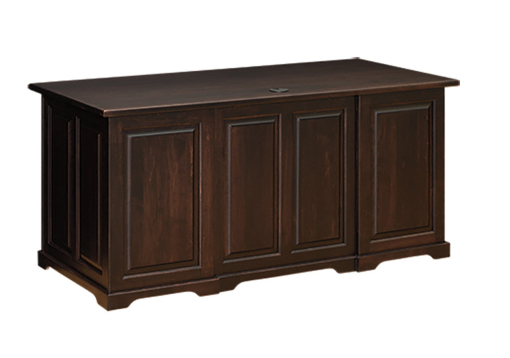 Raised Panel 60″ Executive Desk with Hutch Top (29" Deep)