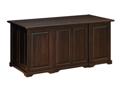 Raised Panel 60″ Executive Desk with Hutch Top (29" Deep)