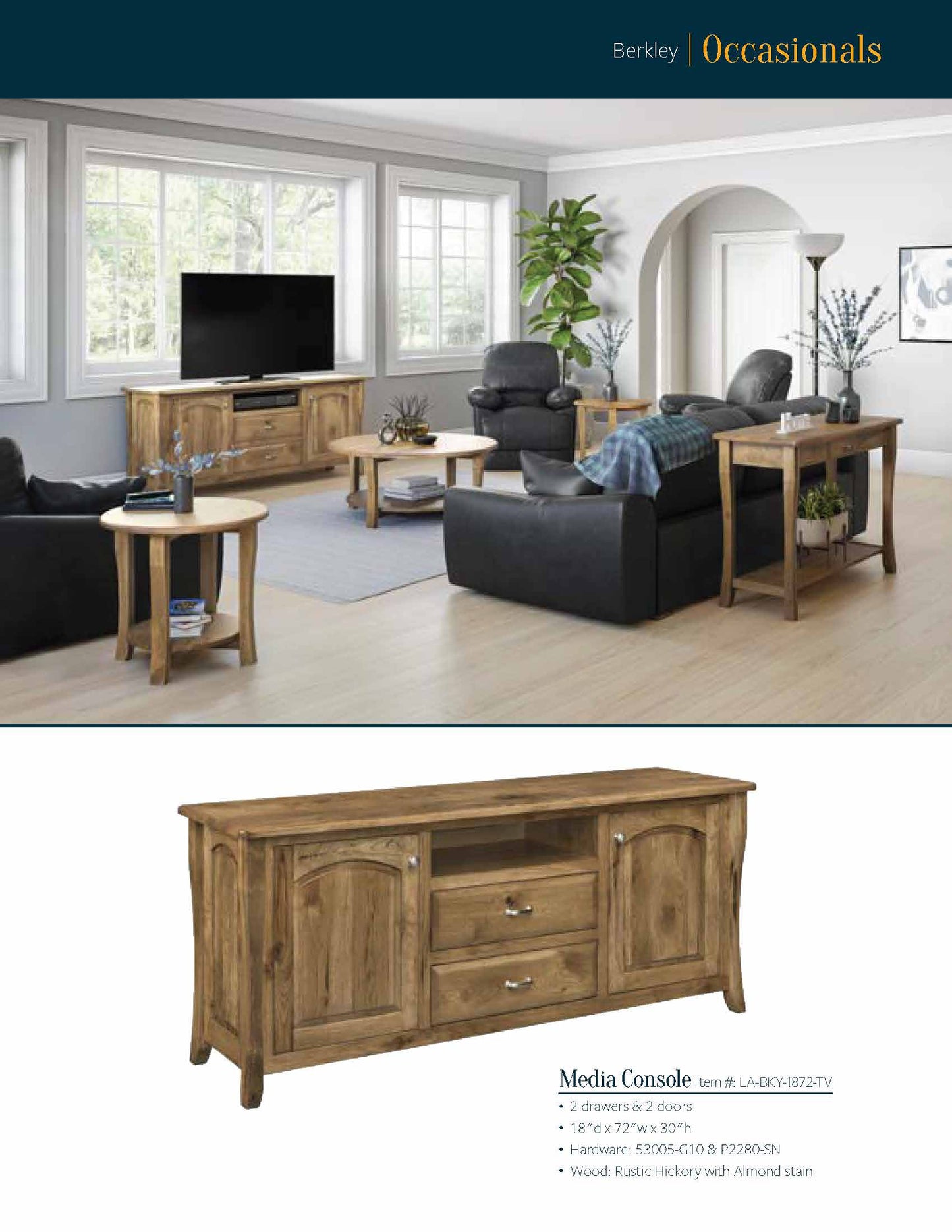 Berkley 2 Drawer Media Console