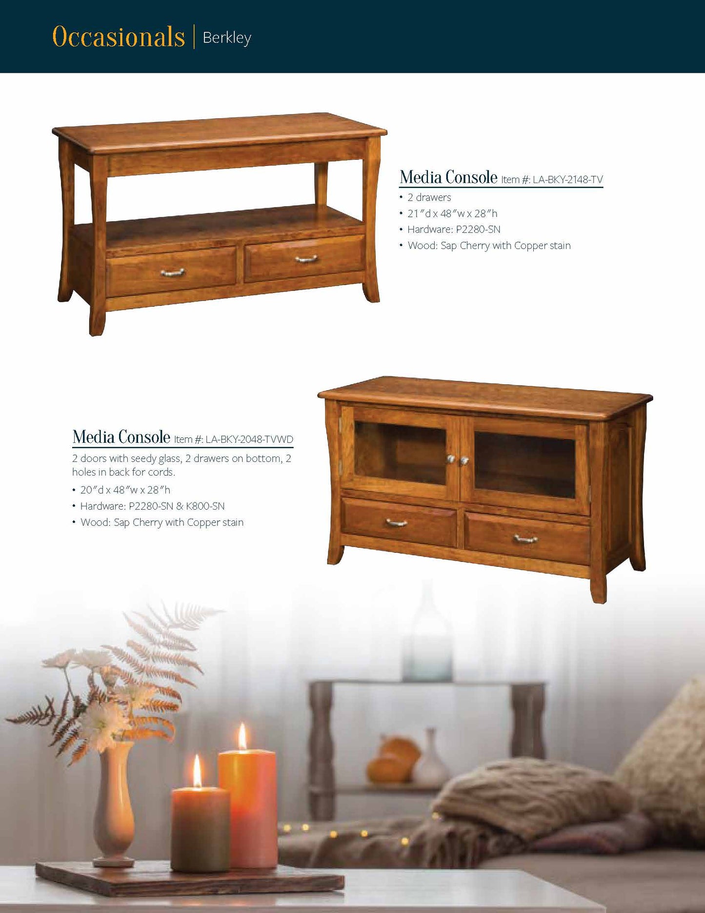 Berkley 2 Drawer Media Console