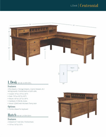 Centennial L Desk With Hutch