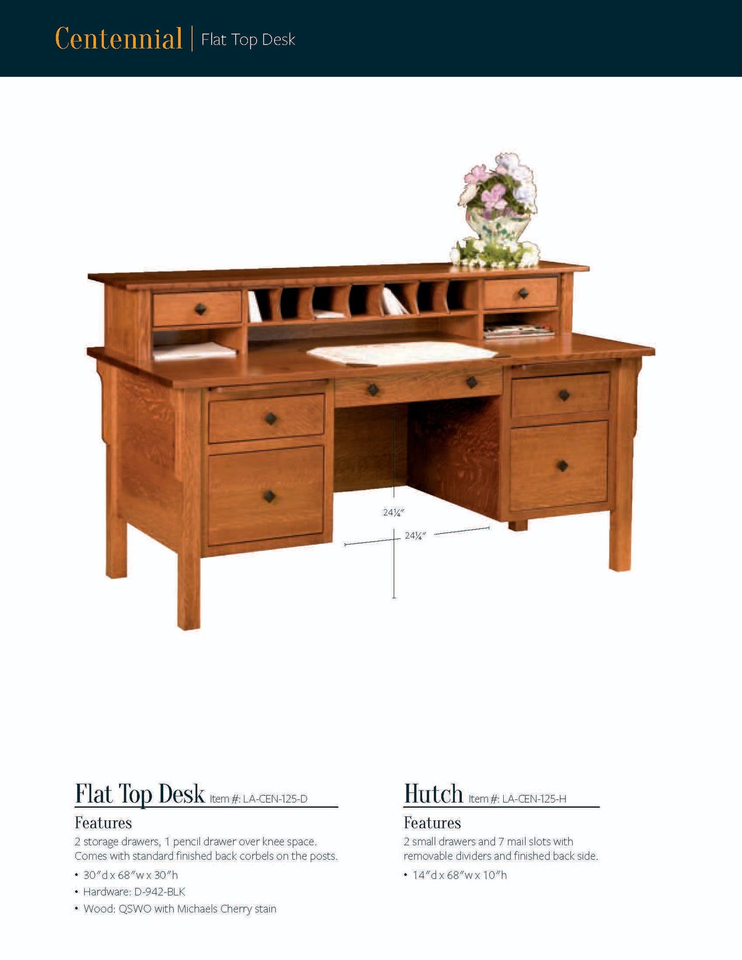 Centennial L Desk With Hutch