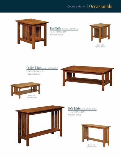 Country Mission 48" Coffee Table